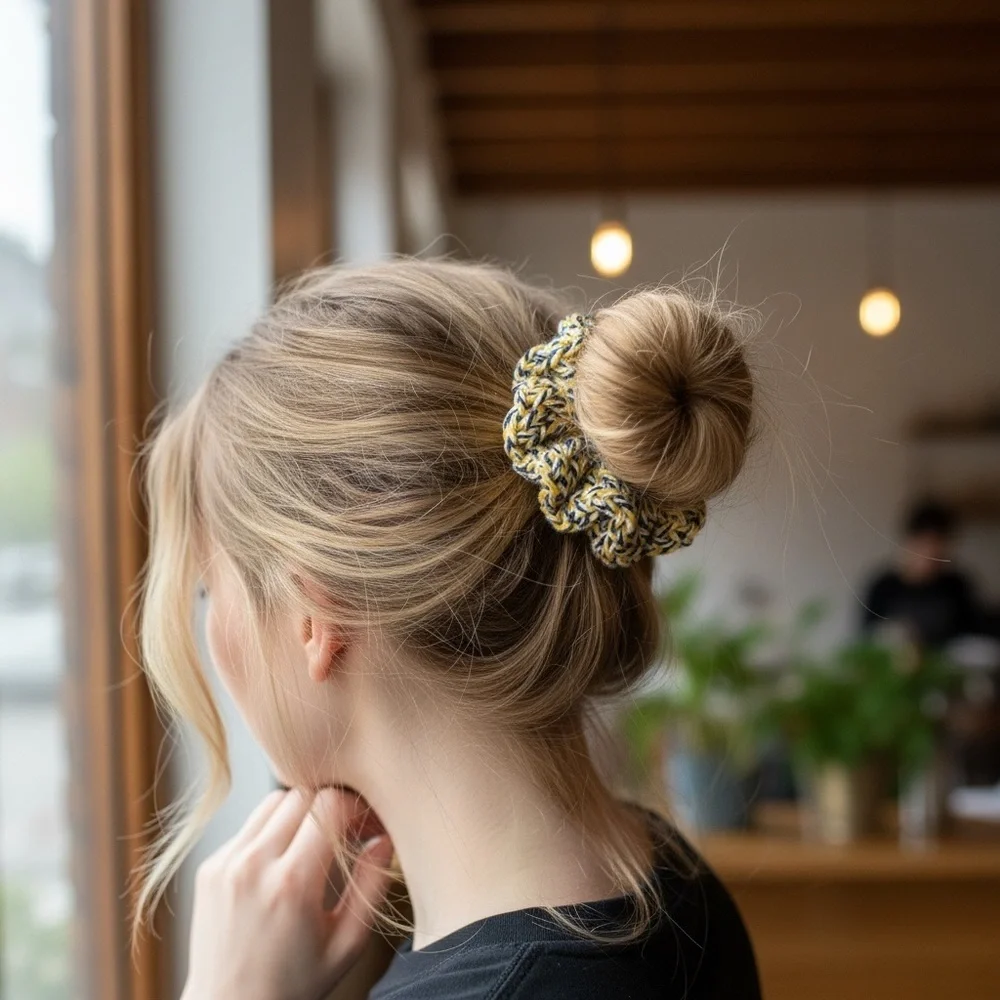 Multicolor Crochet Hair Scrunchie